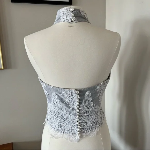 Formal Lace Halter Top - Picture 5 of 7